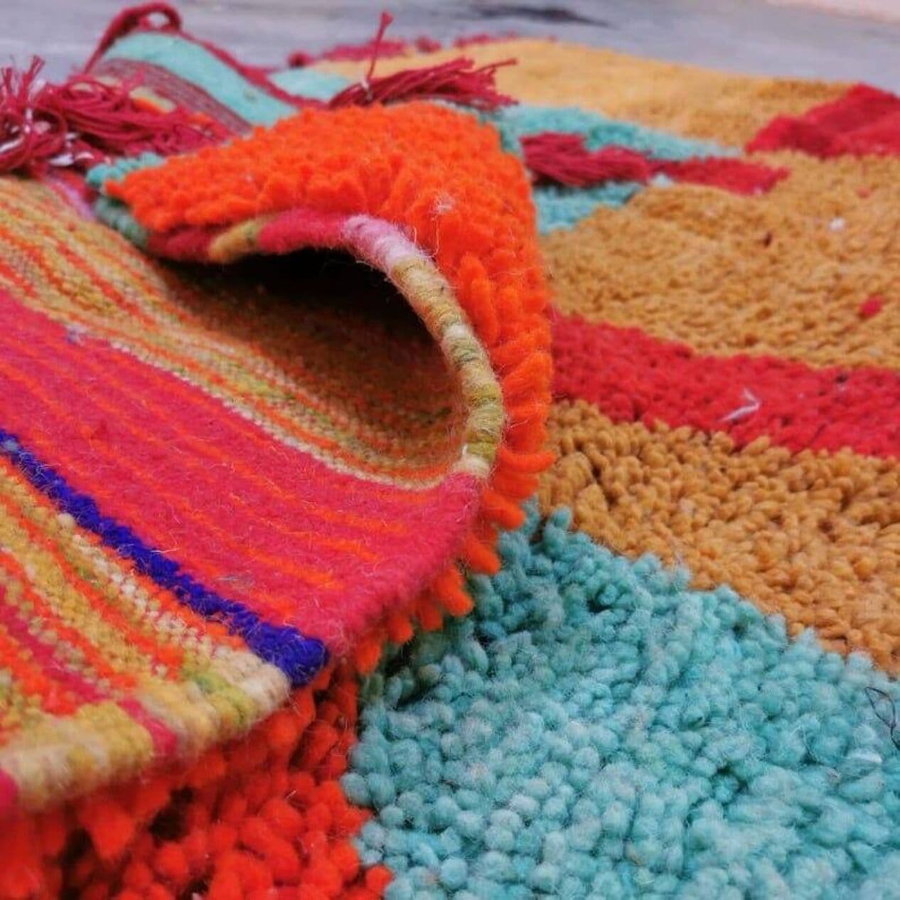 Handwoven rug 200x300 cm, wool, multicolor, Morocco - 210081