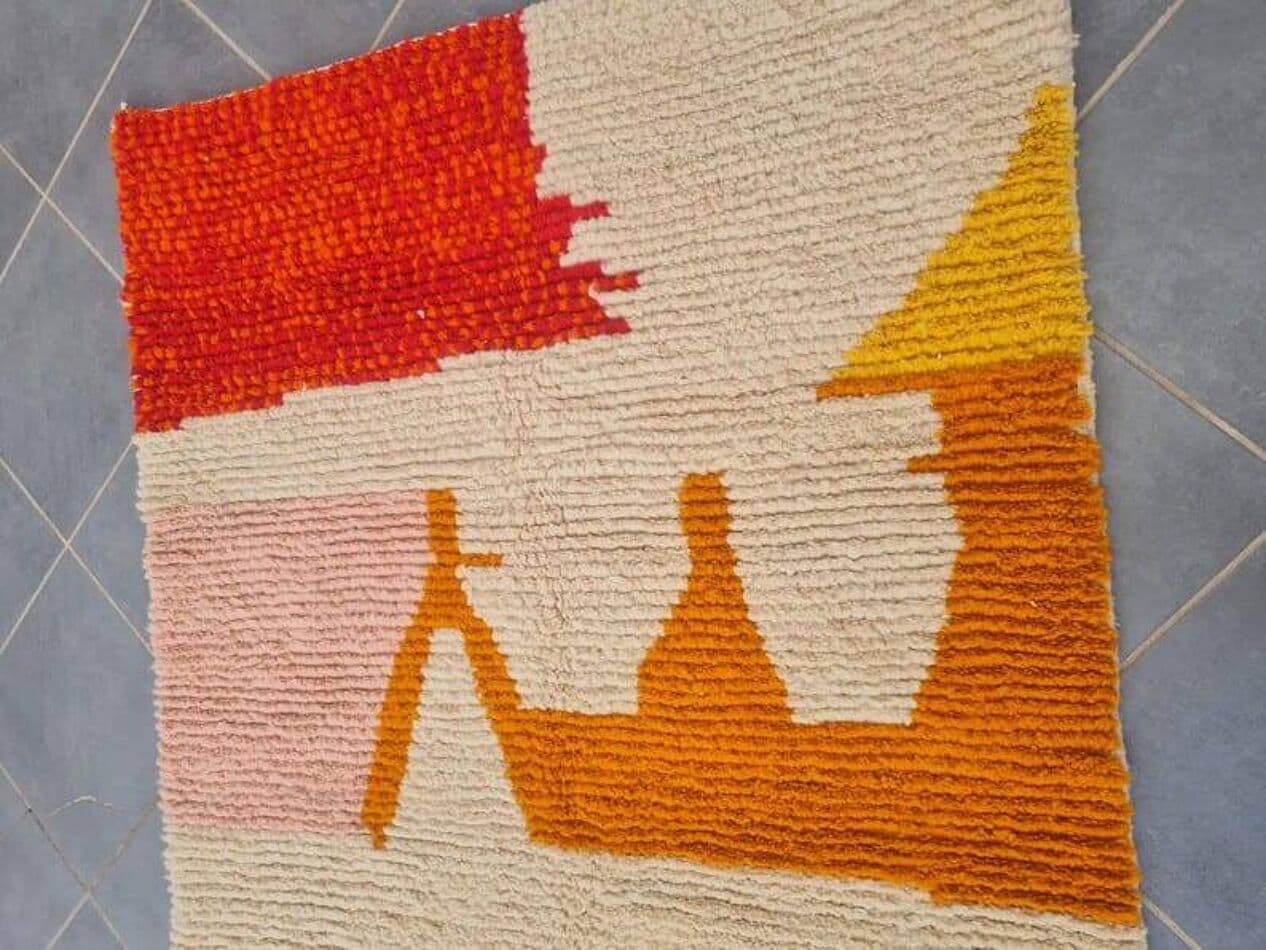 Ręcznie tkany dywan 150x250 cm, wełna, multikolor, Maroko - 210066