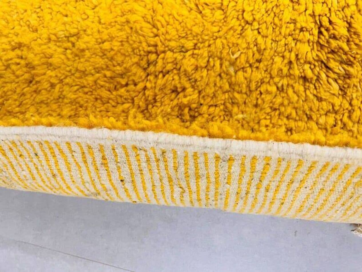 Handwoven rug 150x250 cm, wool, yellow, black, cream, Morocco - 210053