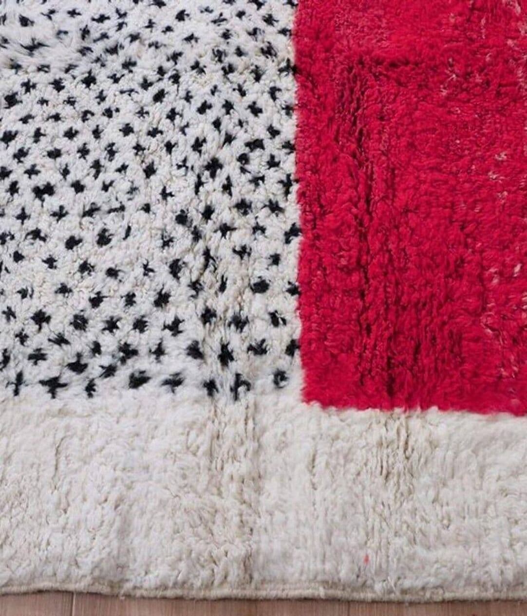 Handwoven rug 200x300 cm, wool, red, Morocco - 210028