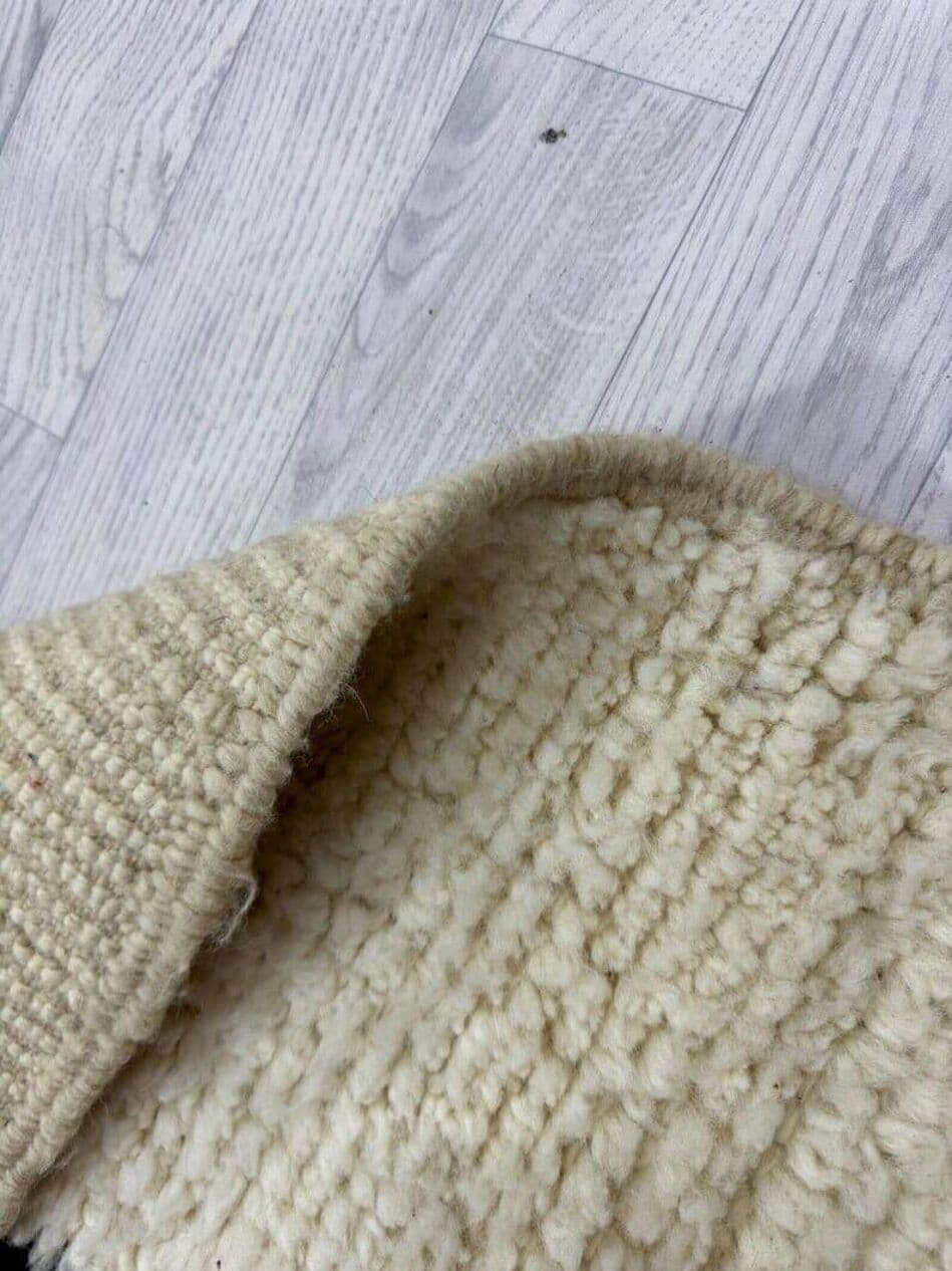 Ręcznie tkany dywan 150x250 cm, wełna, biały, czarny, Maroko - 210025