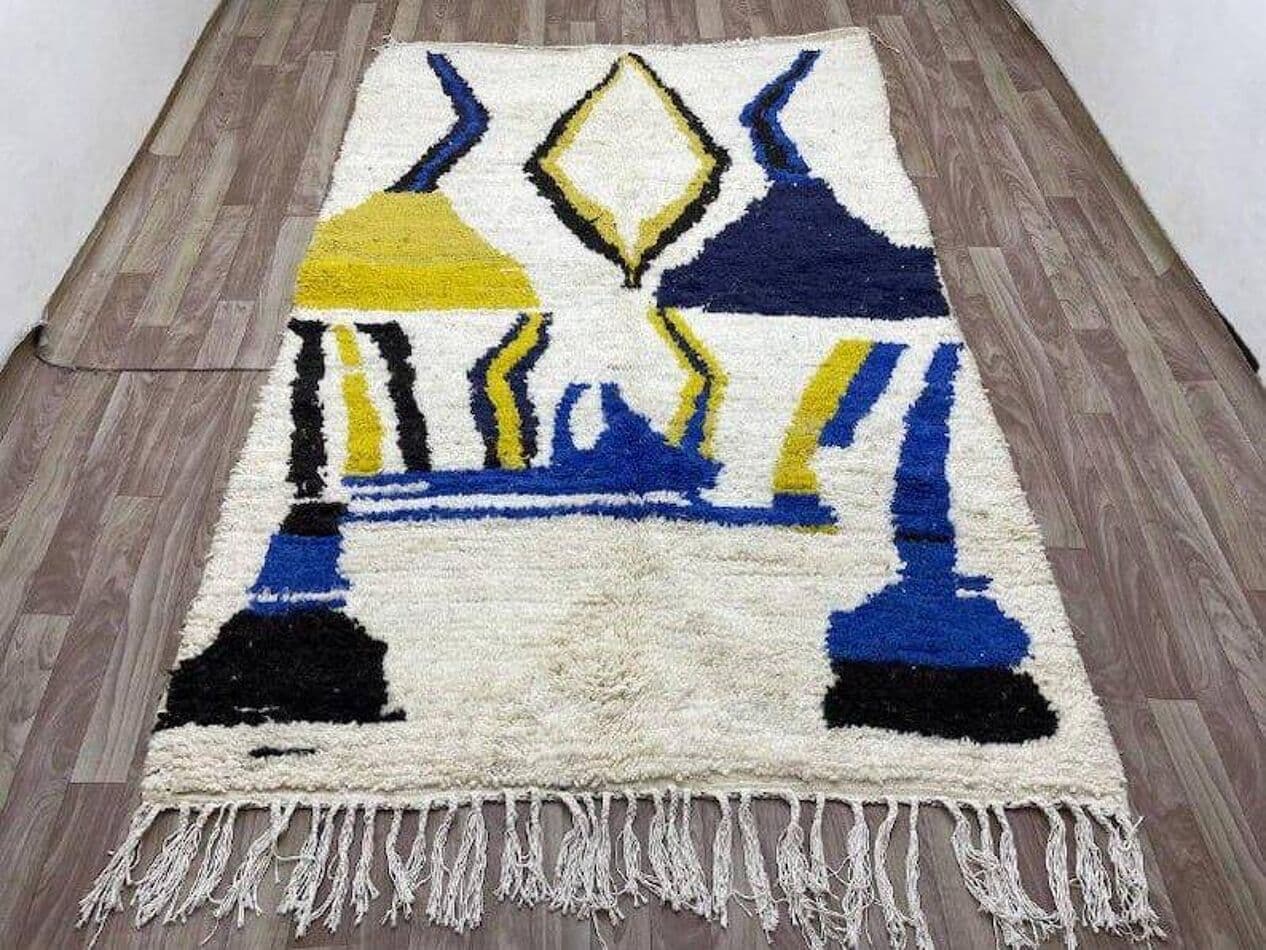 Ręcznie tkany dywan 150x250 cm, wełna, multikolor, Maroko - 210015