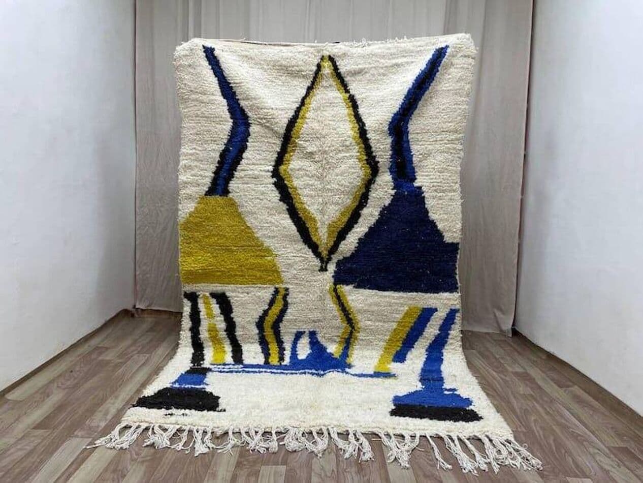 Ręcznie tkany dywan 150x250 cm, wełna, multikolor, Maroko - 210019