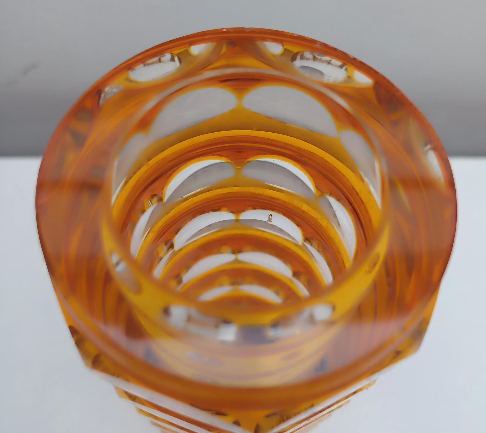 Wazon Art Deco, szkło pomarańczowy, Carl Meltzer, Czechosłowacja, lata 20. - 15261