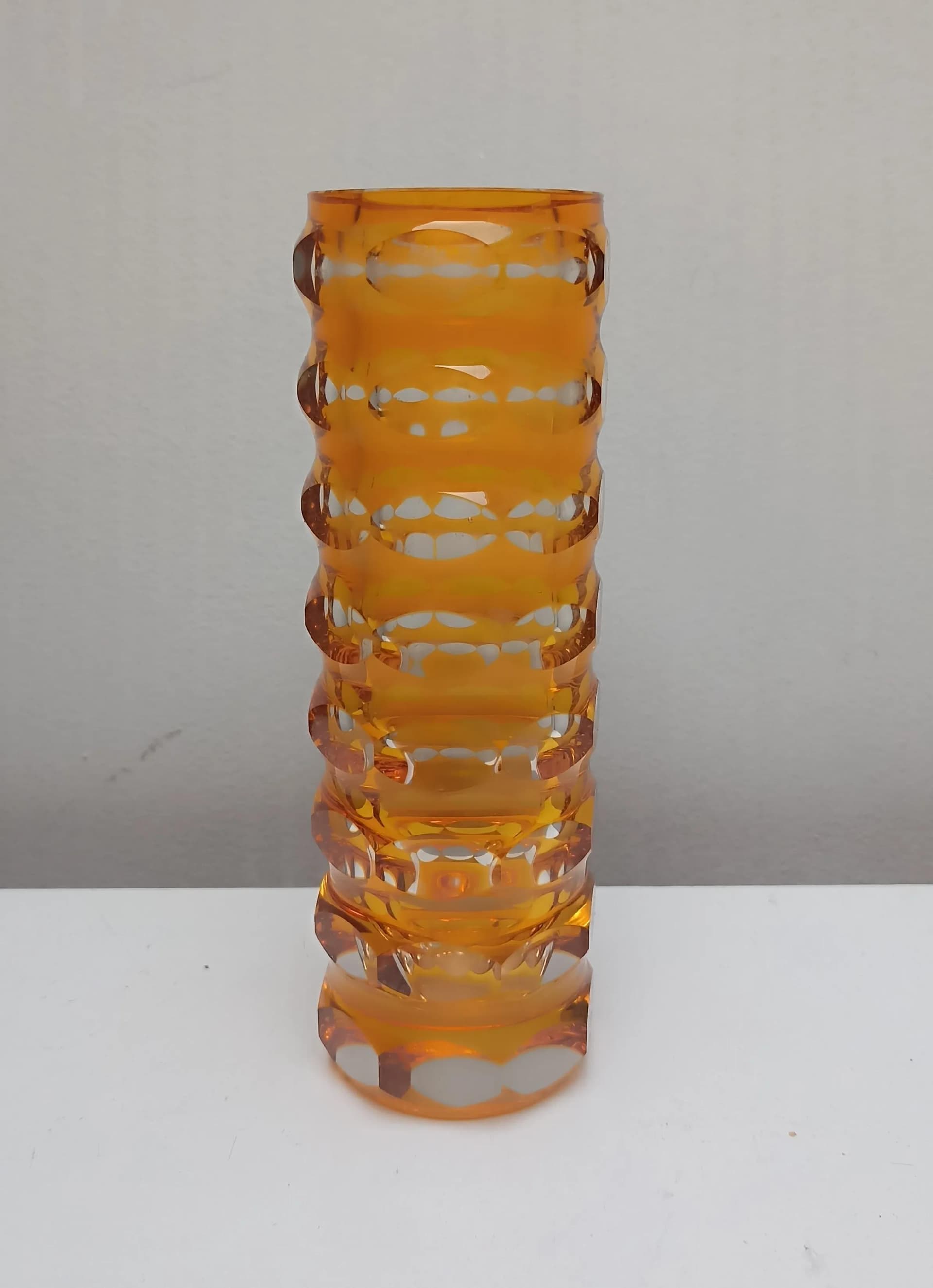 Wazon Art Deco, szkło pomarańczowy, Carl Meltzer, Czechosłowacja, lata 20. - 15256