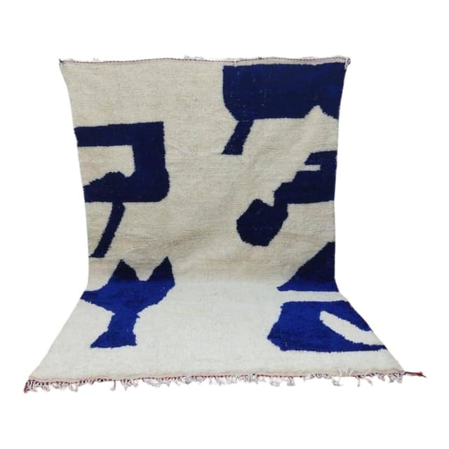 Ręcznie tkany dywan 200x300 cm, wełna, niebieski, Maroko - WYMIARY