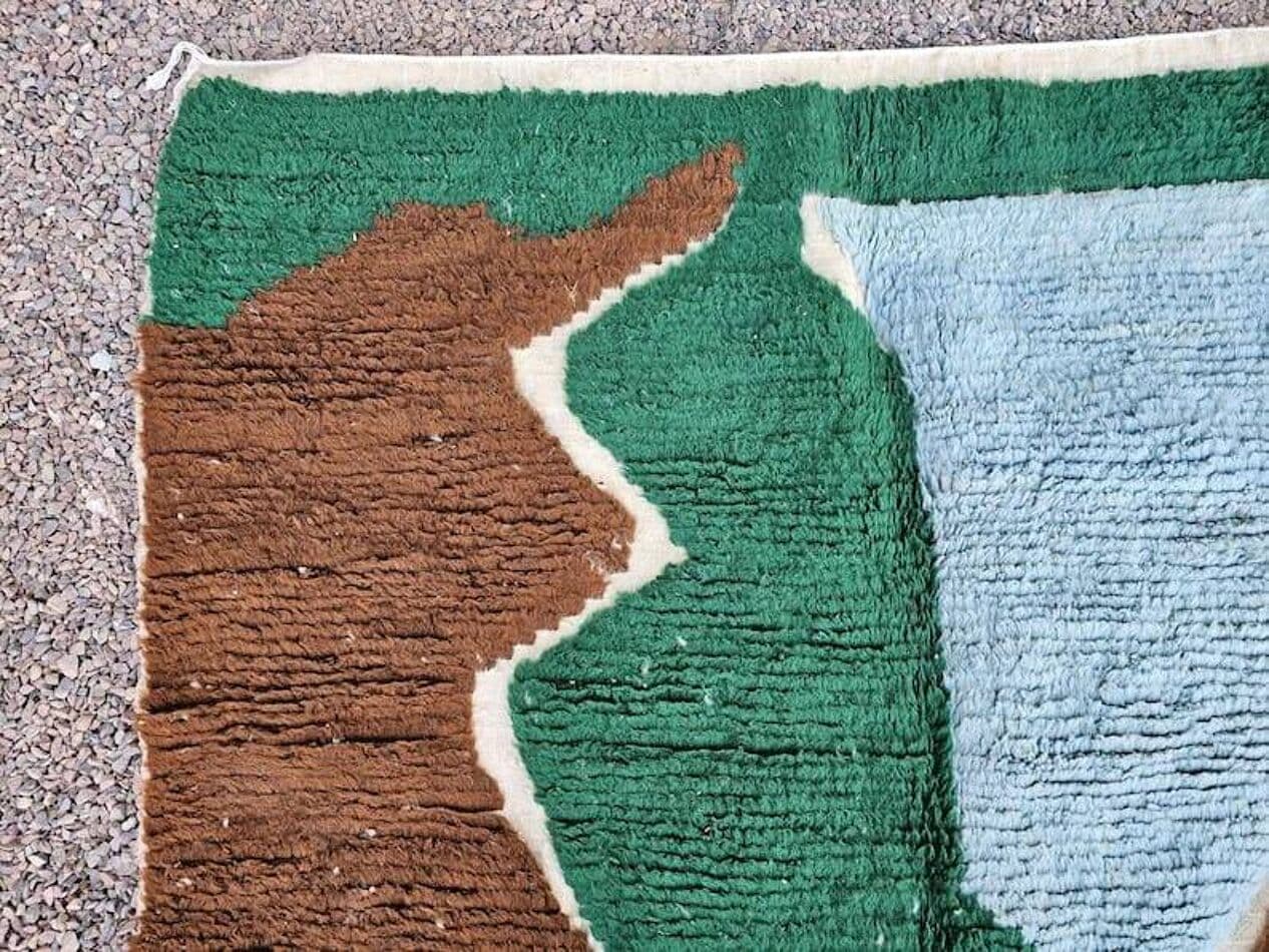 Handwoven rug 100x200 cm, wool, multicolor, Morocco - 209876