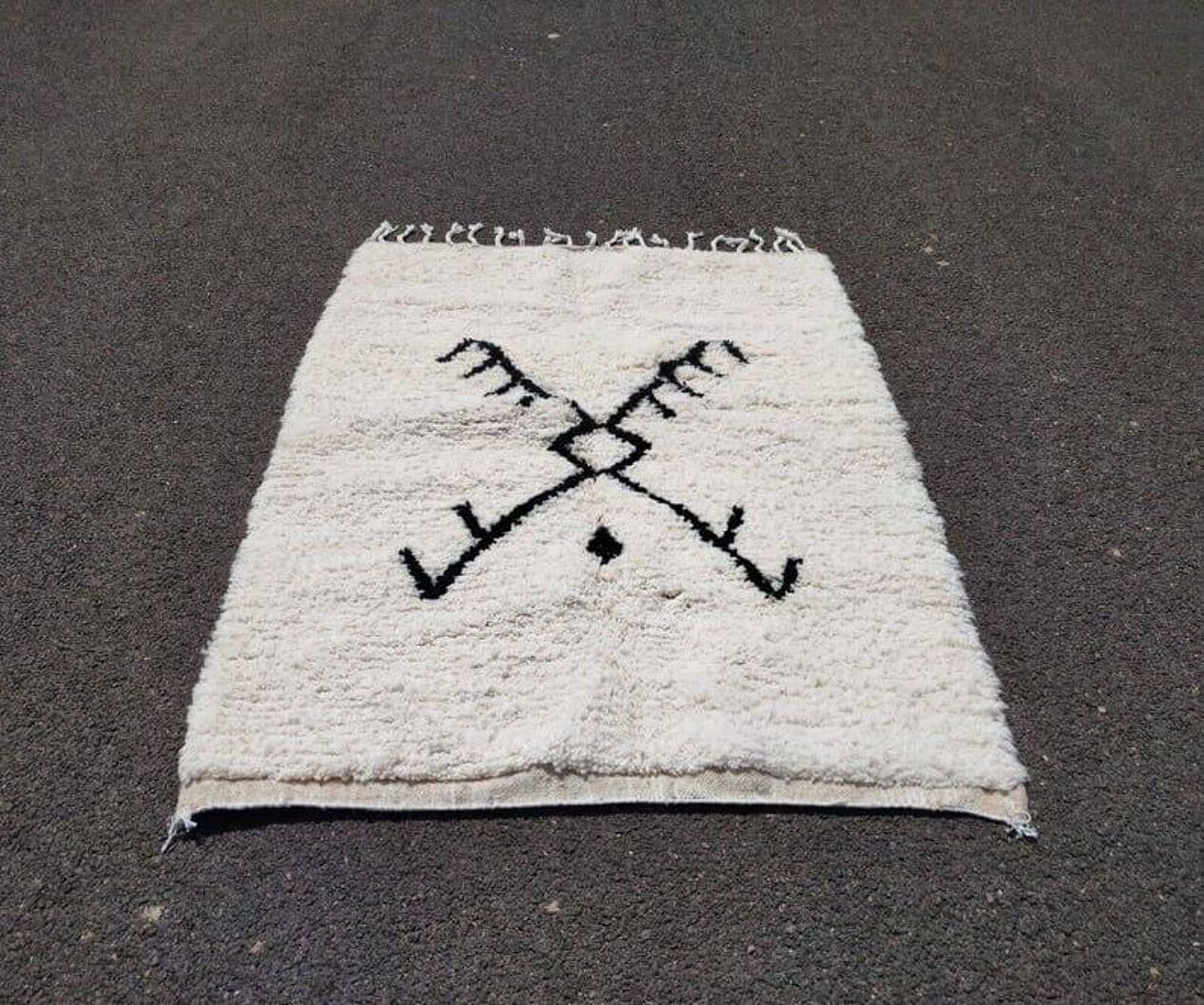 Ręcznie tkany dywan 150x250 cm, wełna, biały, Maroko - 209859