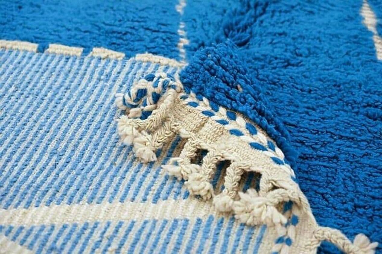 Handwoven rug 200x300 cm, wool, blue, Morocco - 209847