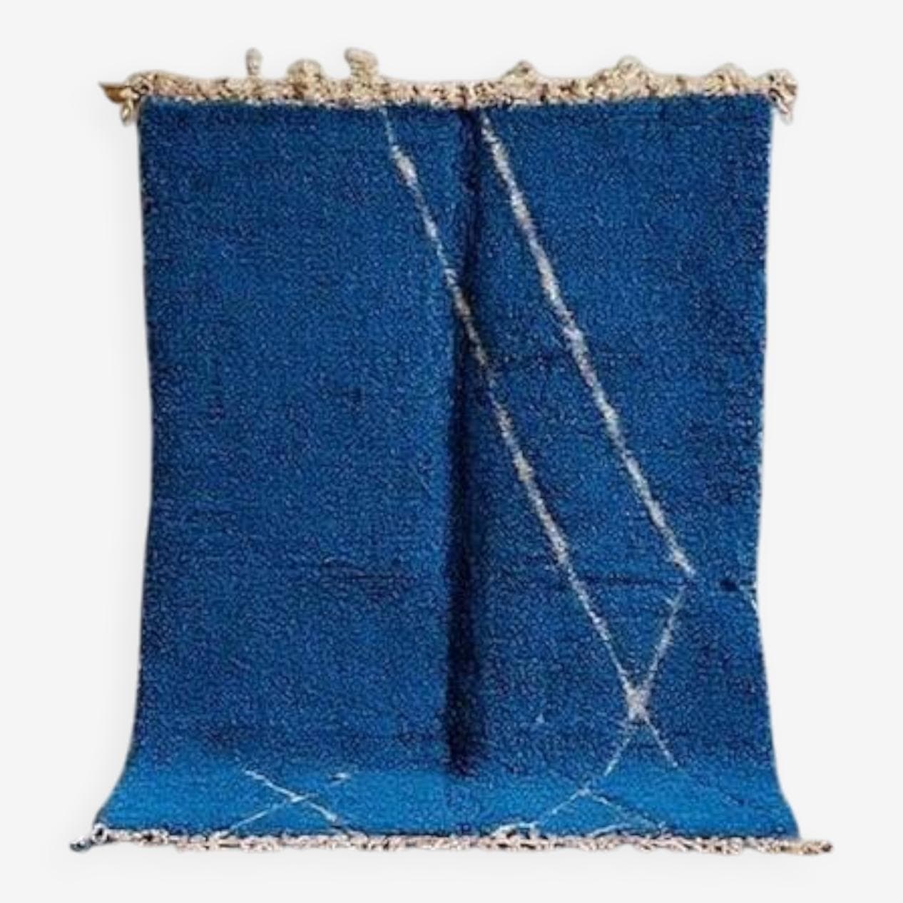 Handwoven rug 200x300 cm, wool, blue, Morocco - 209842