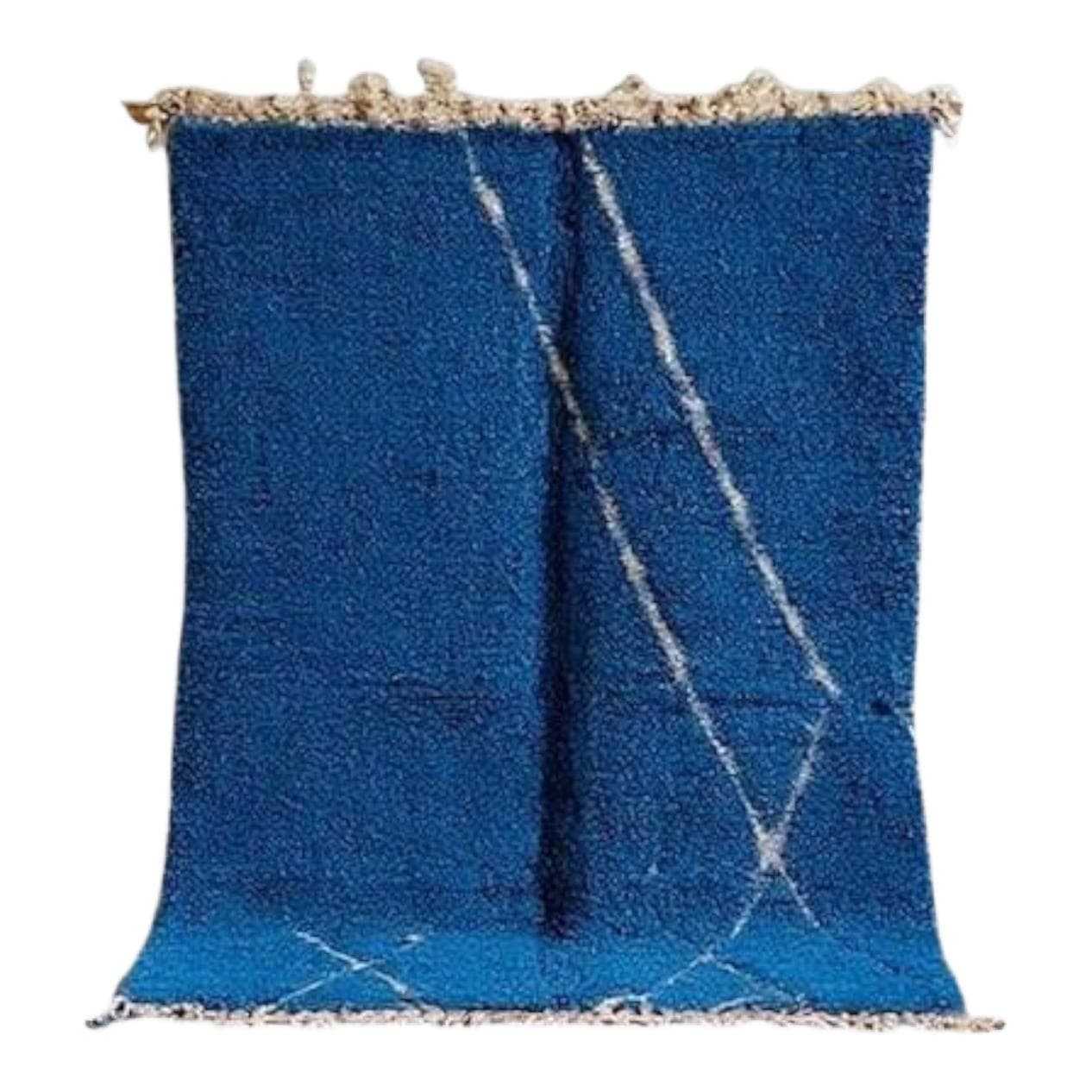 Handwoven rug 200x300 cm, wool, blue, Morocco