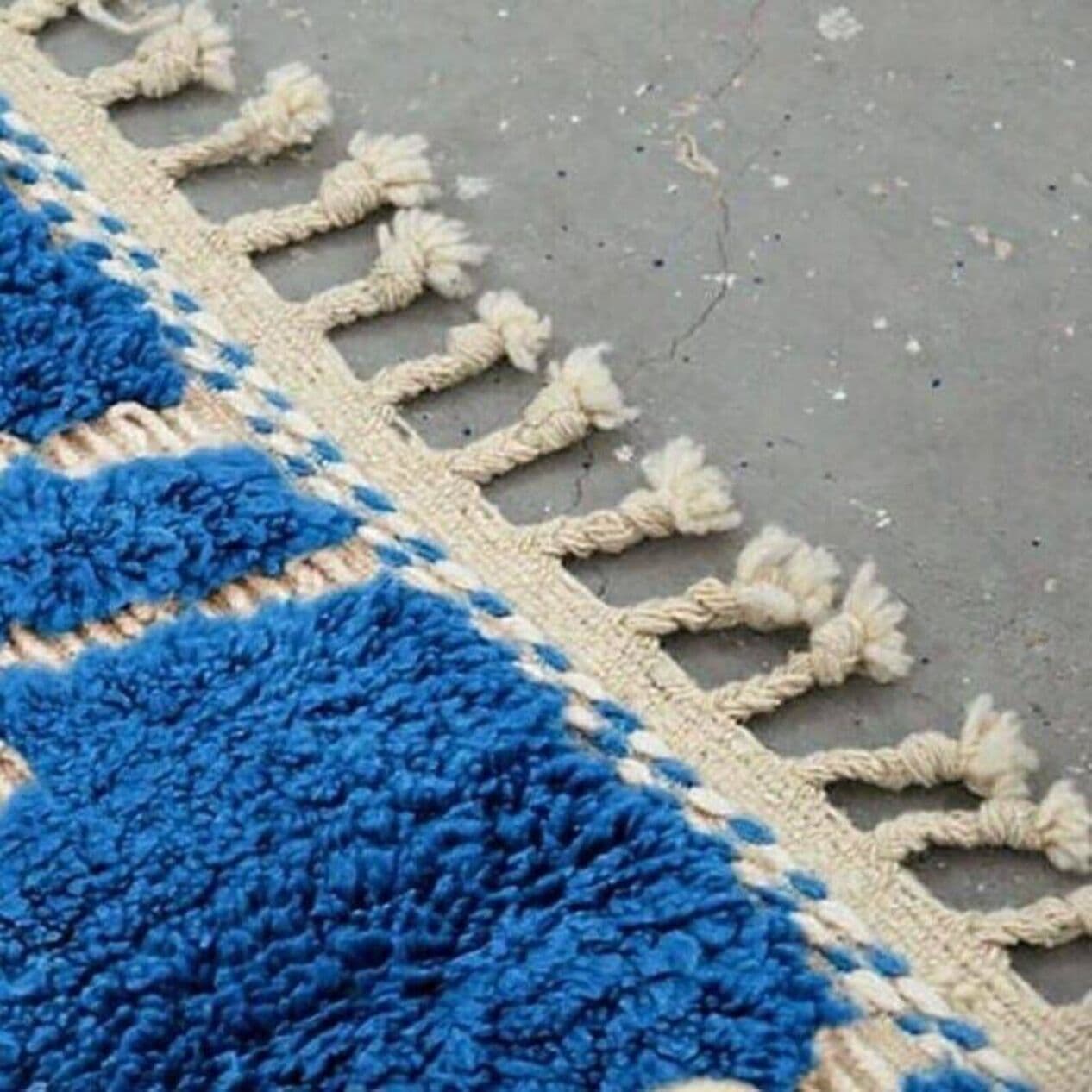 Handwoven rug 200x300 cm, wool, blue, Morocco - 209846