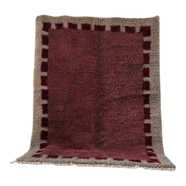 Ręcznie tkany dywan 200x300 cm, wełna, burgundowy, szary, beżowy, Maroko - WYMIARY