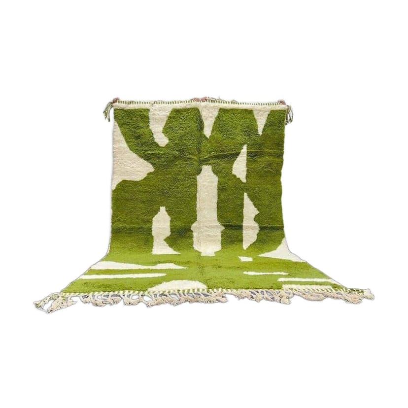 Ręcznie tkany dywan 200x300 cm, wełna, zielony, Maroko