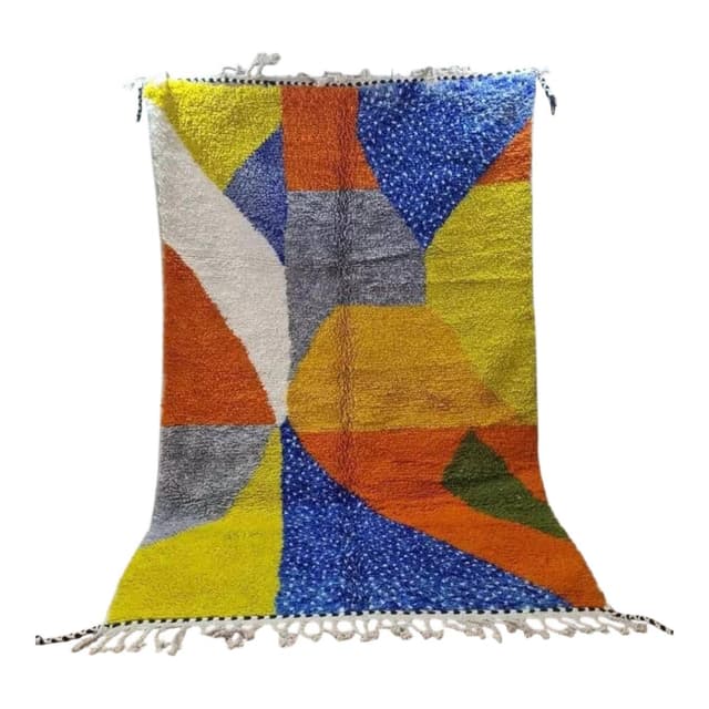 Ręcznie tkany dywan 150x250 cm, wełna, multikolorowy, Maroko - WYMIARY