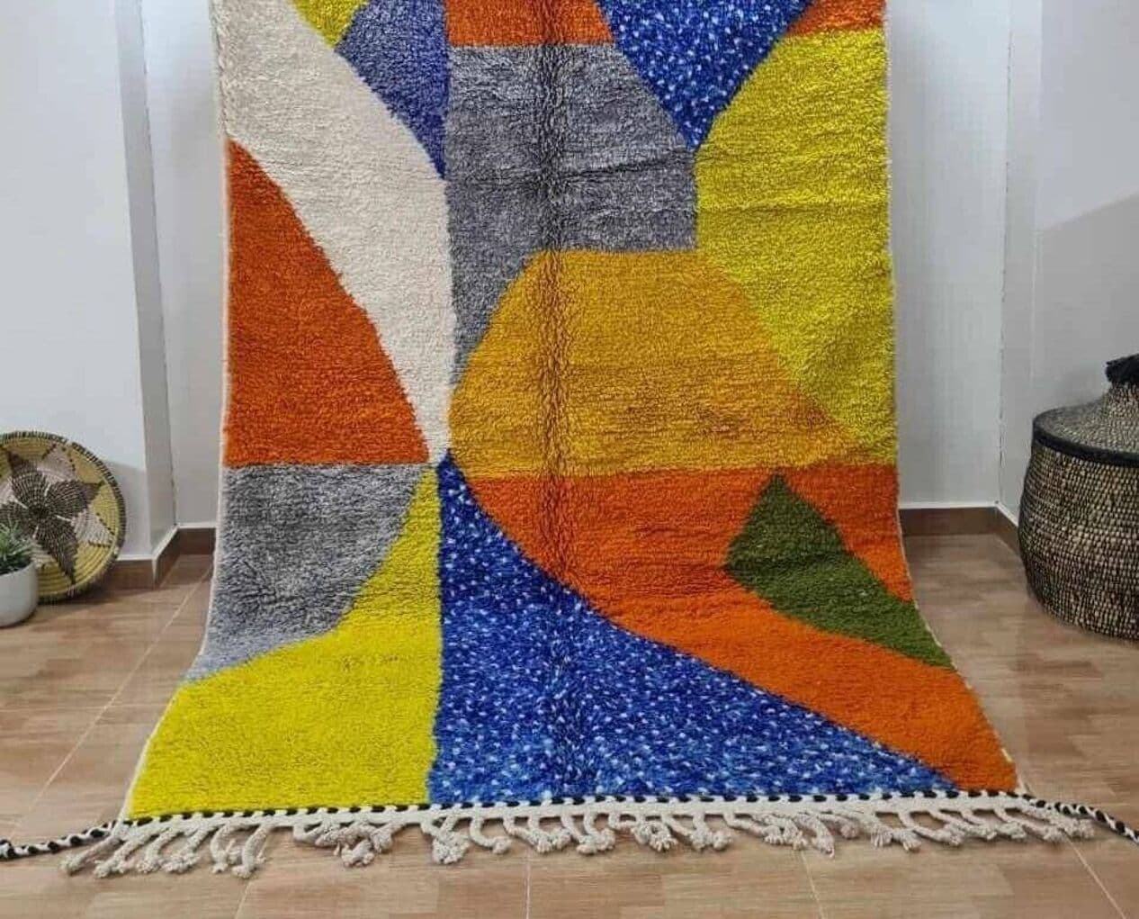 Ręcznie tkany dywan 150x250 cm, wełna, multikolorowy, Maroko - 209809