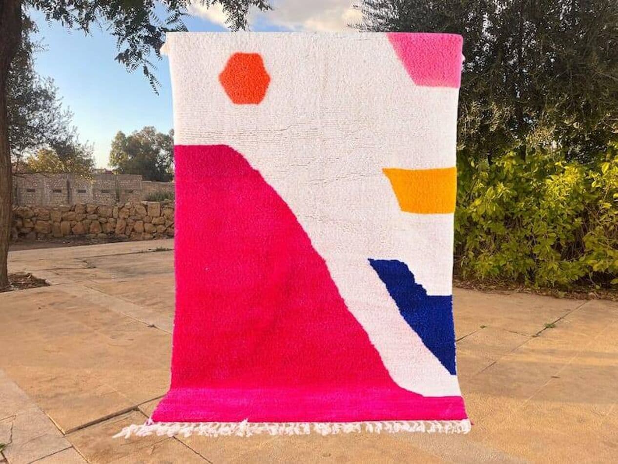 Ręcznie tkany dywan 150x250 cm, wełna, multikolor, Maroko - 209775