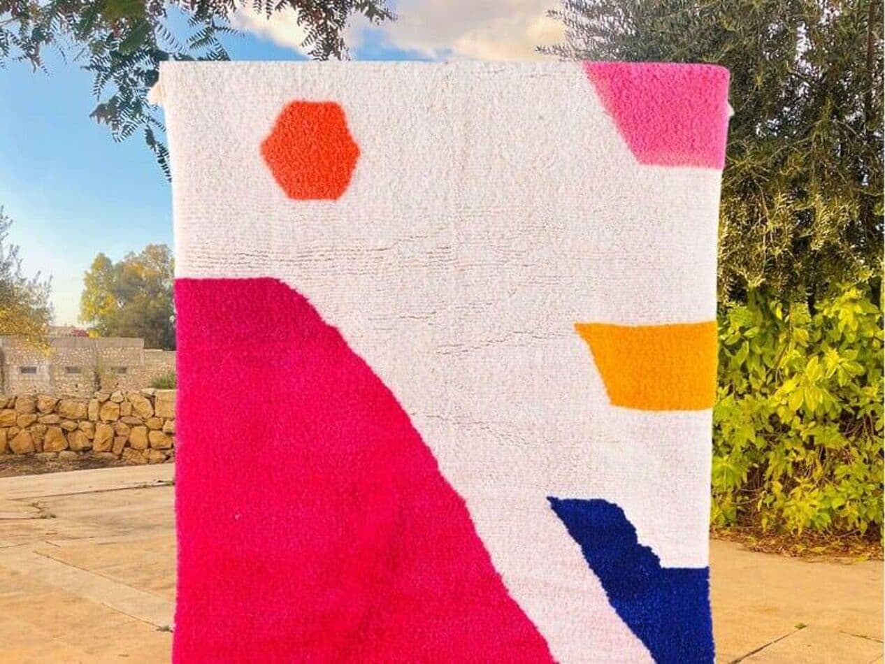 Ręcznie tkany dywan 150x250 cm, wełna, multikolor, Maroko - 209774