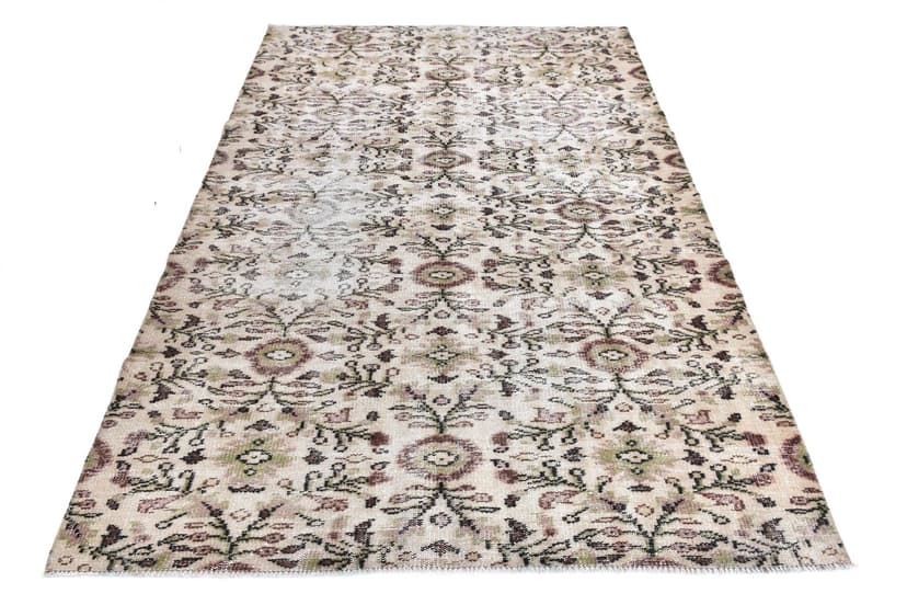 Dywan 227x155 cm, beżowy, wełna, Turcja, lata 70.