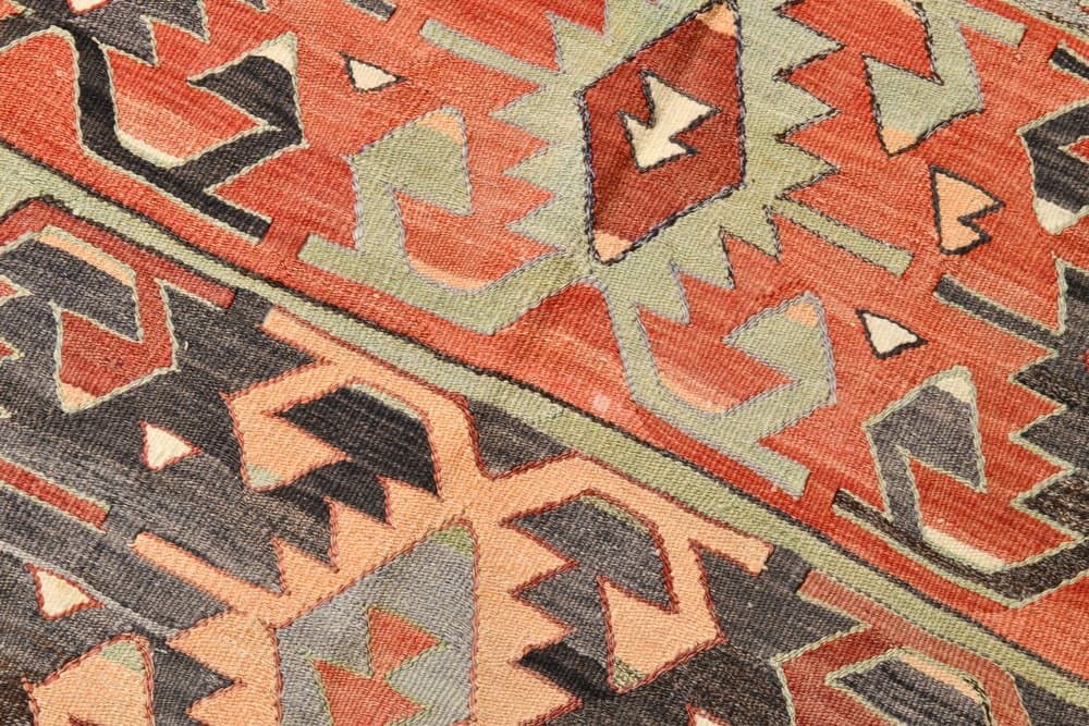 Kilim 292x160 cm, czerwony, brązowy, wełna, lata 70. - 210183