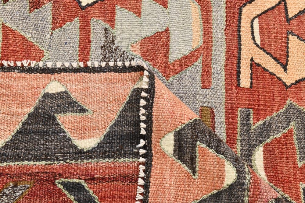 Kilim 292x160 cm, czerwony, brązowy, wełna, lata 70. - 210188