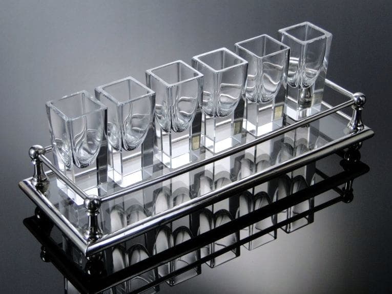 Taca Art Deco, szkło, mosiądz platerowany srebrny, Polska, lata 20. - 210208