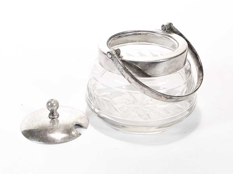 Cukiernica art déco, szkło transparentne, Szwecja, lata 30. - 210220