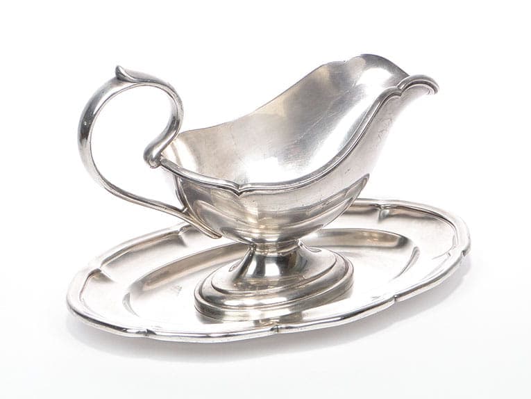 Sauce boat Art Deco, silver metal, Krupp Berndorf, Germany, 1920s. - 210241