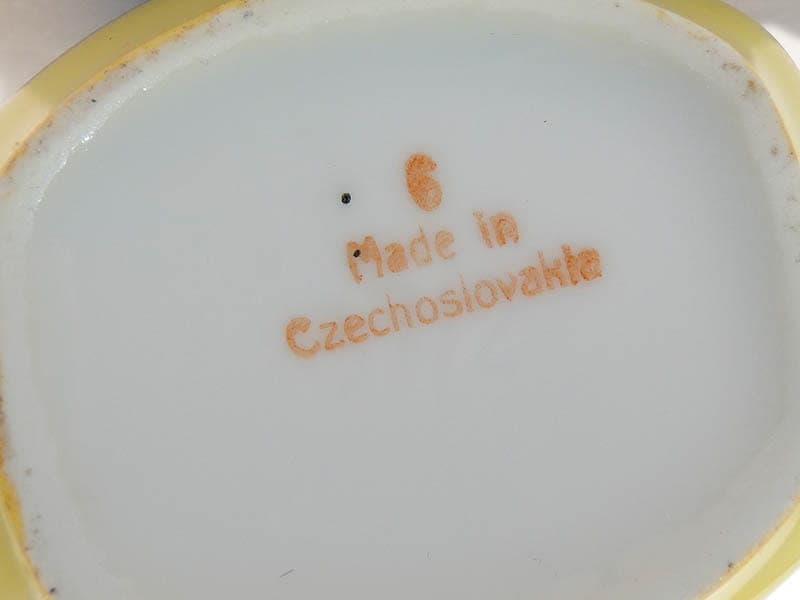 Mlecznik Art déco, multicolor, porcelana, Bohemia, Czechy, lata 30. - 210323