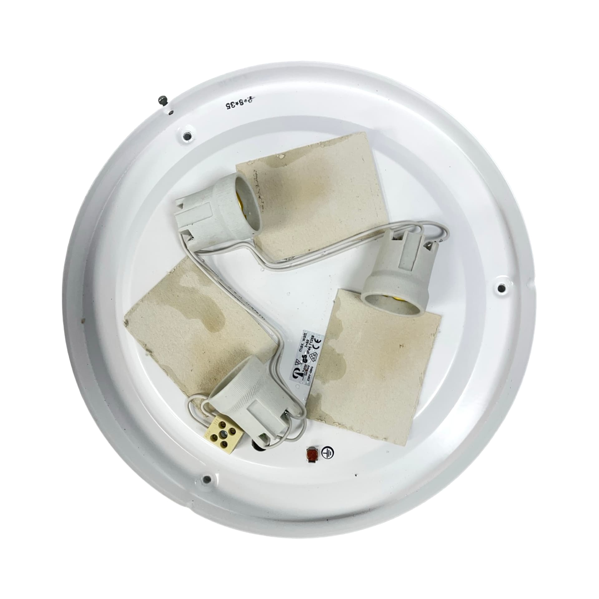 Plafon Space Age, biały, szkło, Peill & Putzler, Niemcy, lata 70. - 210336