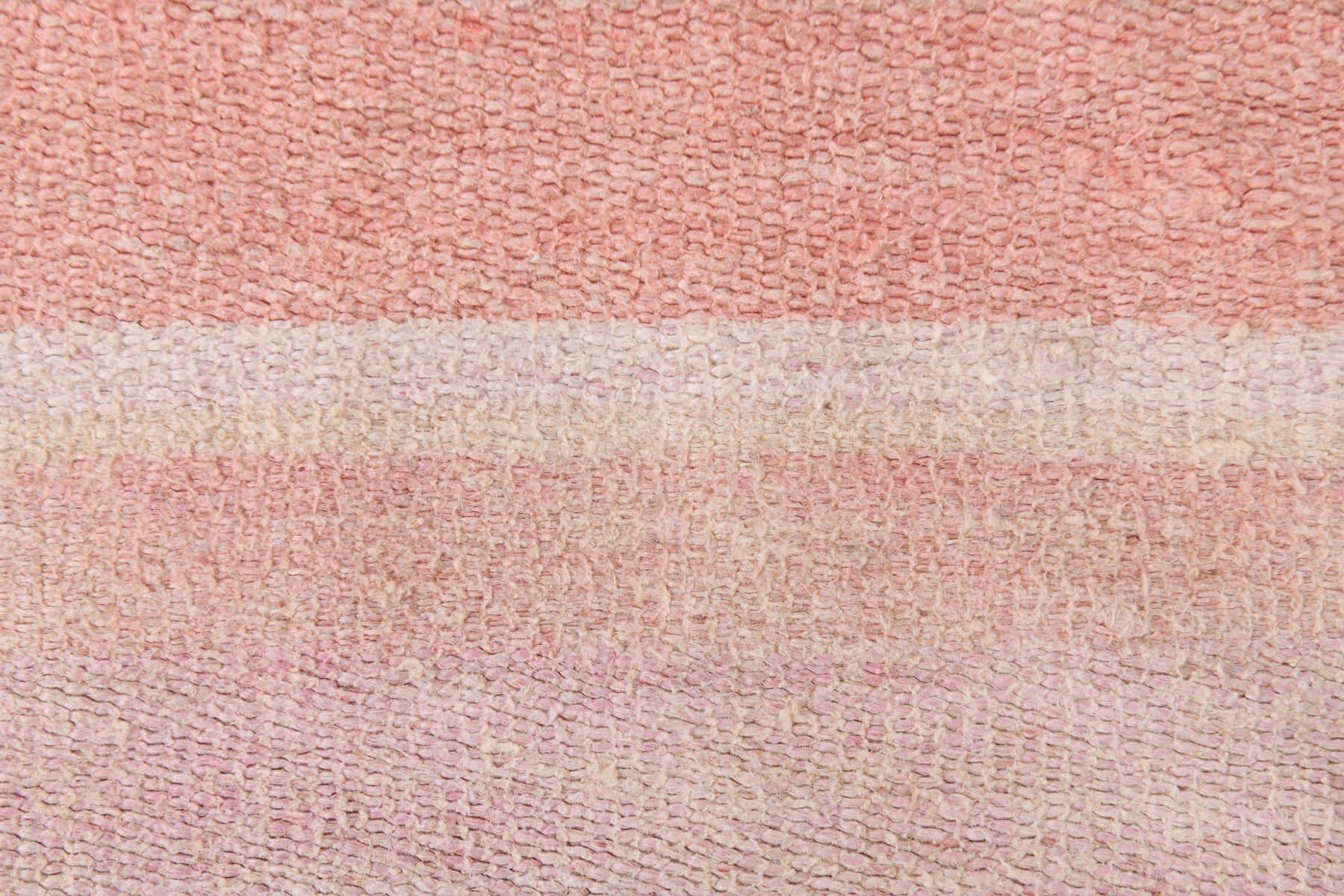 Kilim 391x308 cm, beżowy, różowy, konopie, lata 70. - 210393