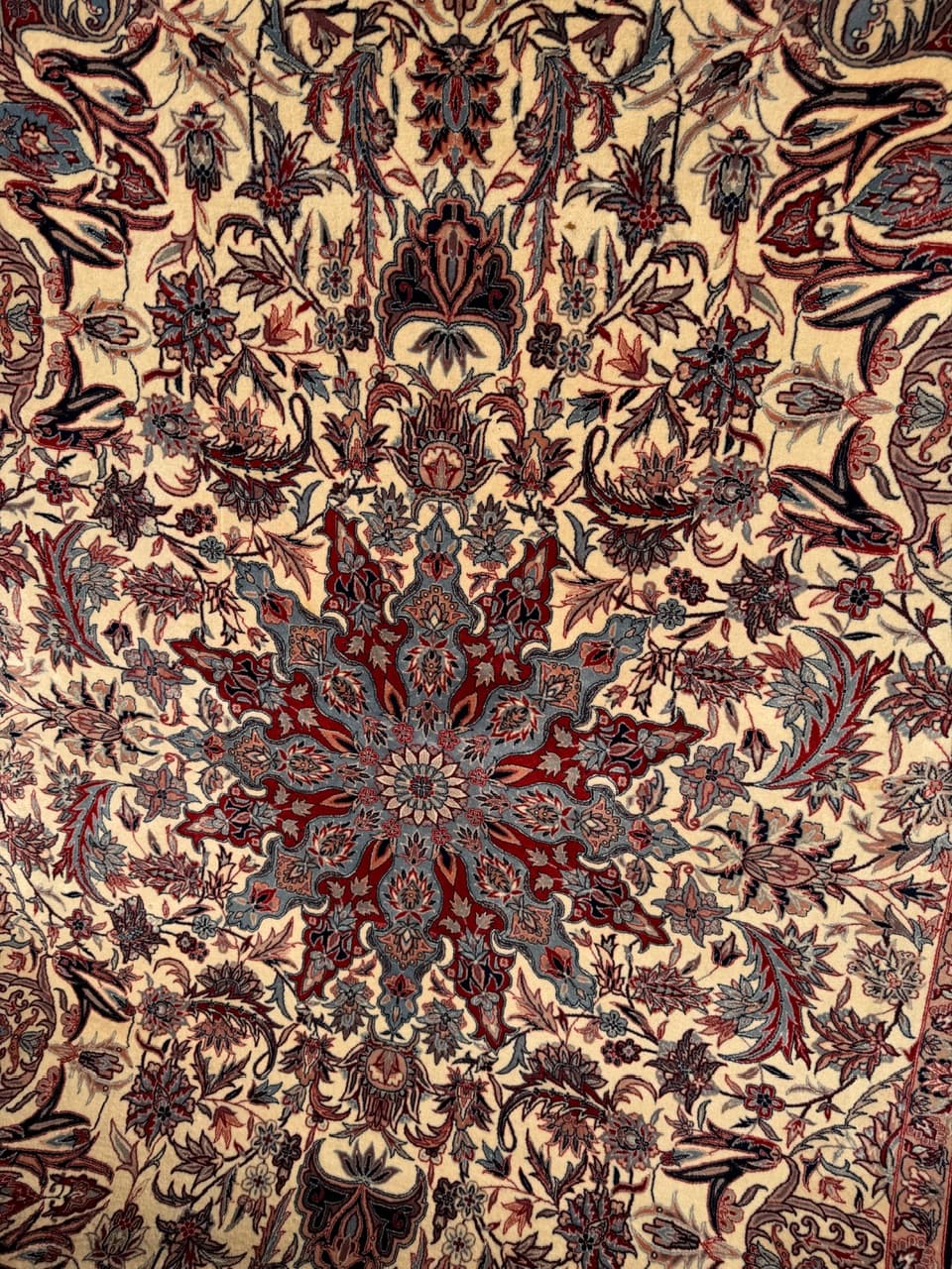 Dywan Isfahan 300x200 cm, beżowy, wełna z jedwabiem, Iran - 210444