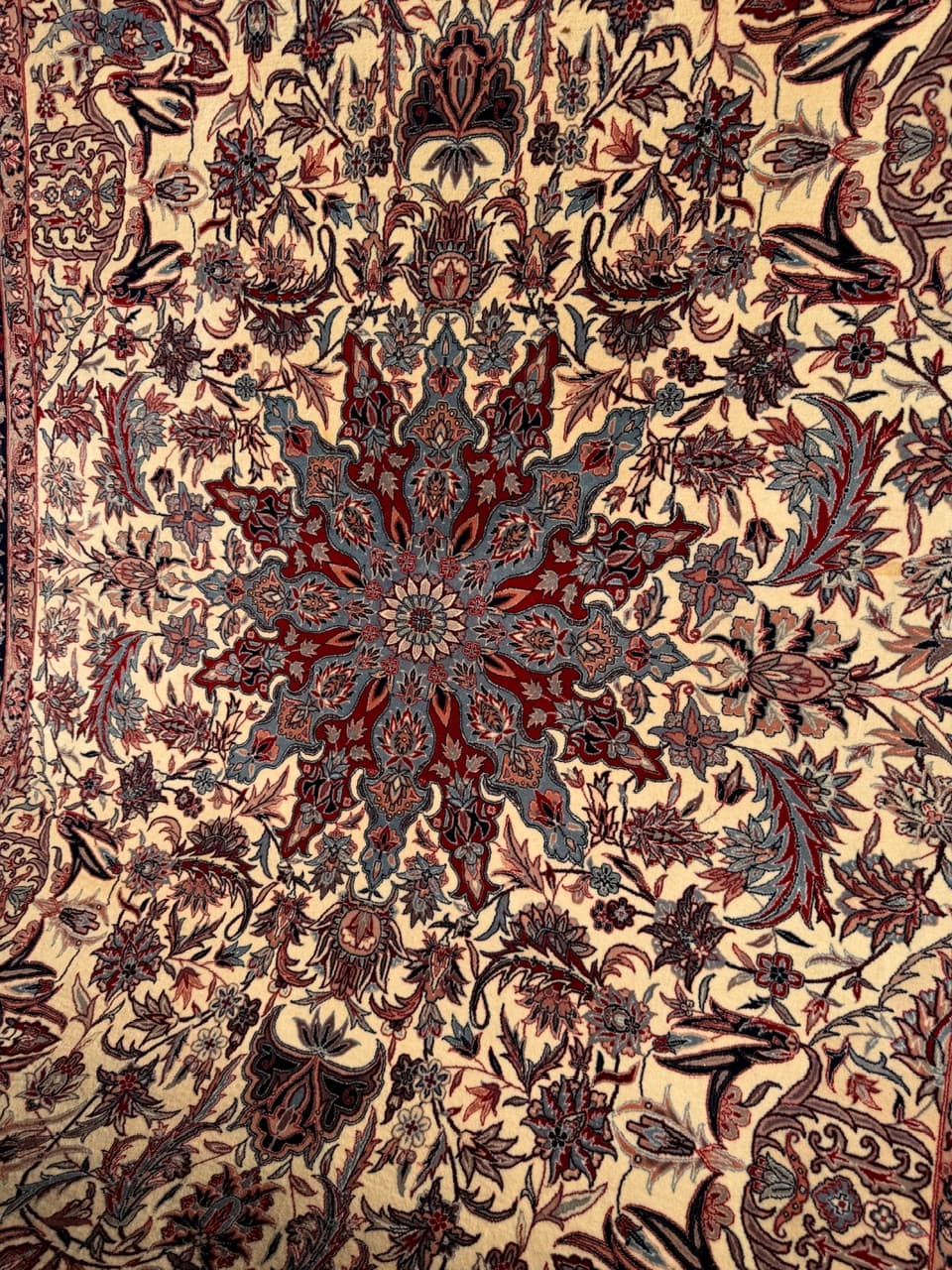 Dywan Isfahan 300x200 cm, beżowy, wełna z jedwabiem, Iran - 210435