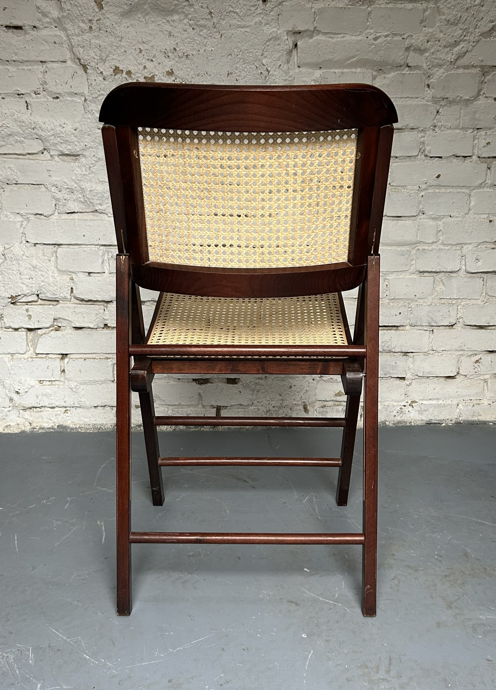 Krzesło składane, brązowy, rattan, lata 70. - 210478