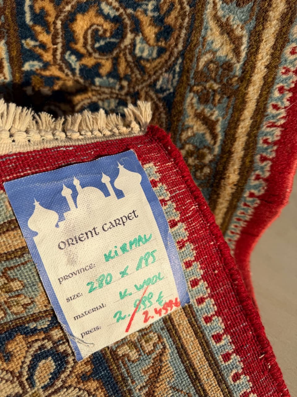 Persian Rug Indo Kirman 280x185 cm, red wool, India - 210662