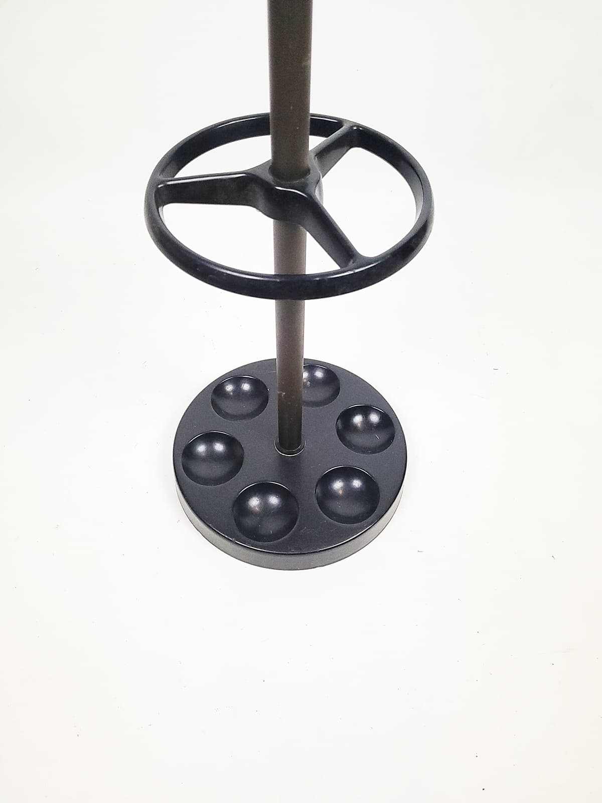 Wieszak podłogowy, ciemnobrązowy, metal, lata 80. - 210689