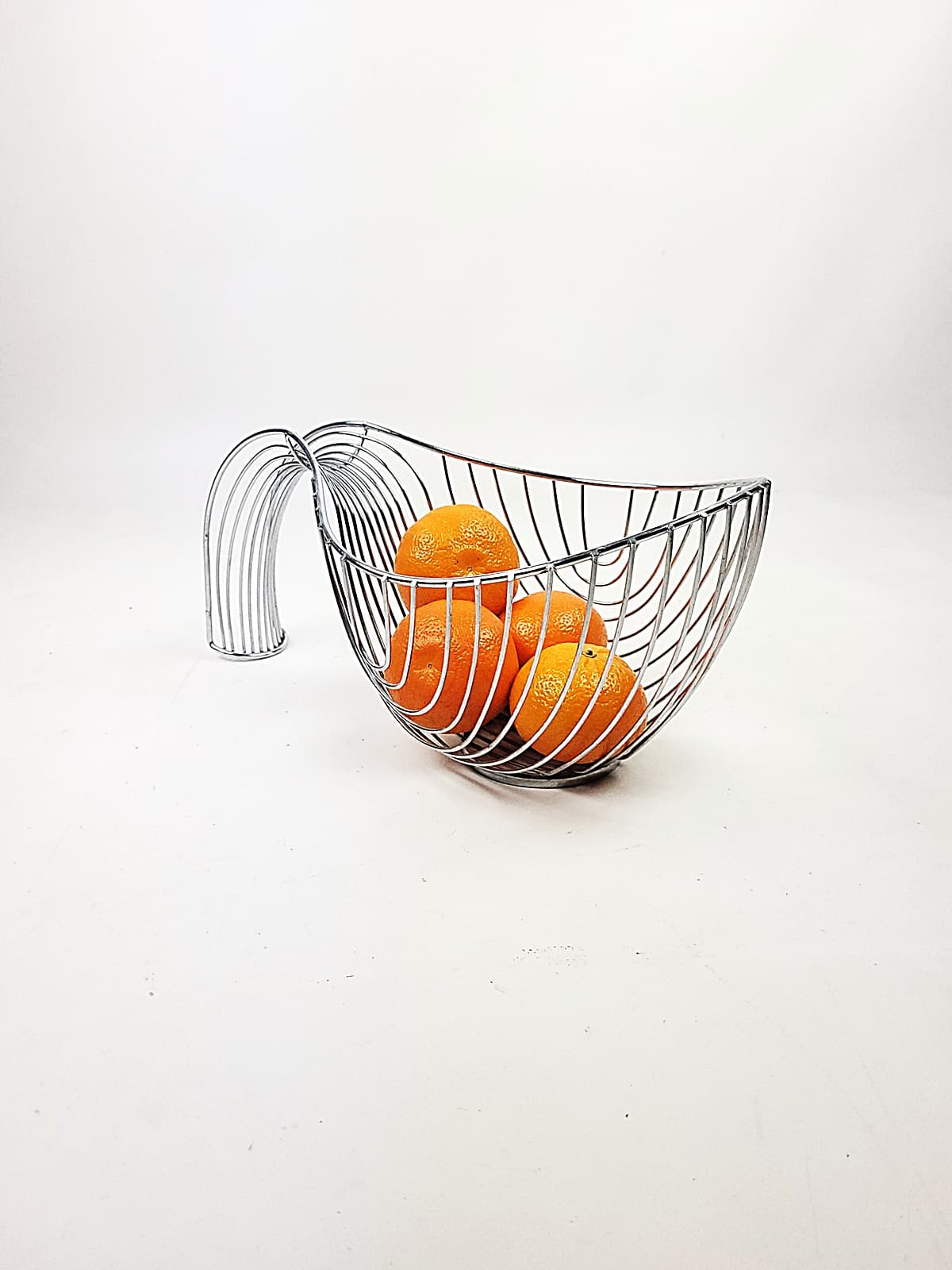 Fruit stand, silver metal, 1990s - 210732