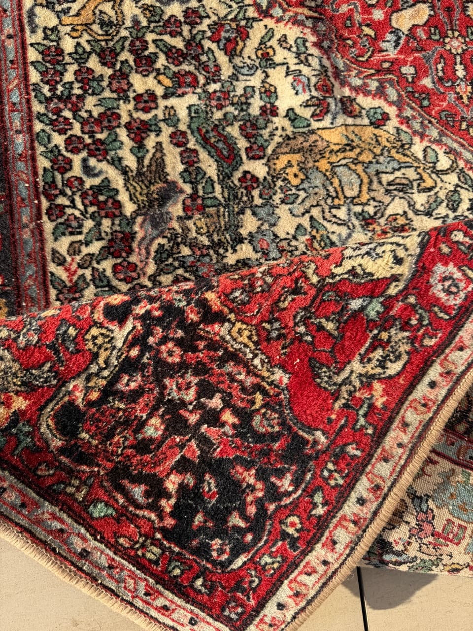 Dywan perski Ghoum, multikolor, wełna, Iran, lata 60. - 210763