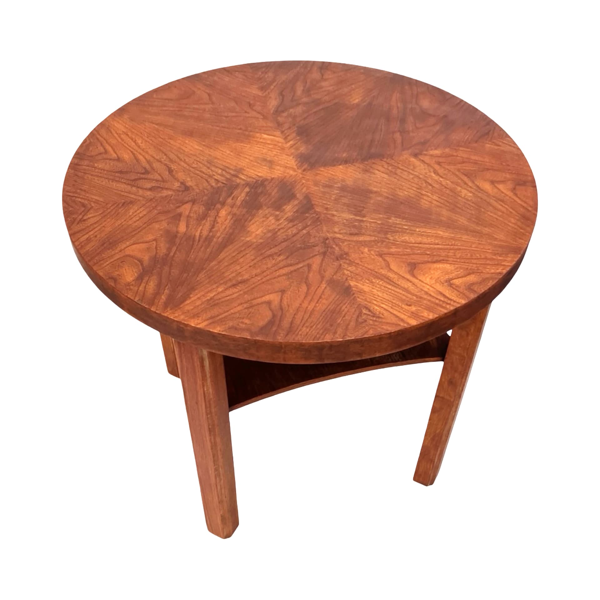 Stolik kawowy okrągły, brązowy, drewno, Niemcy, lata 60. - 210854