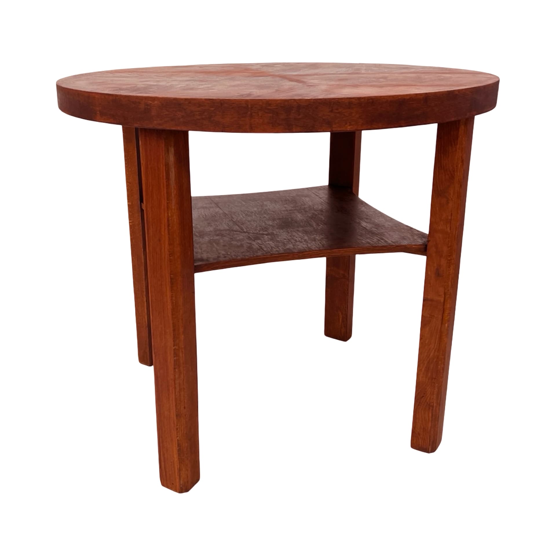 Stolik kawowy okrągły, brązowy, drewno, Niemcy, lata 60. - 210855