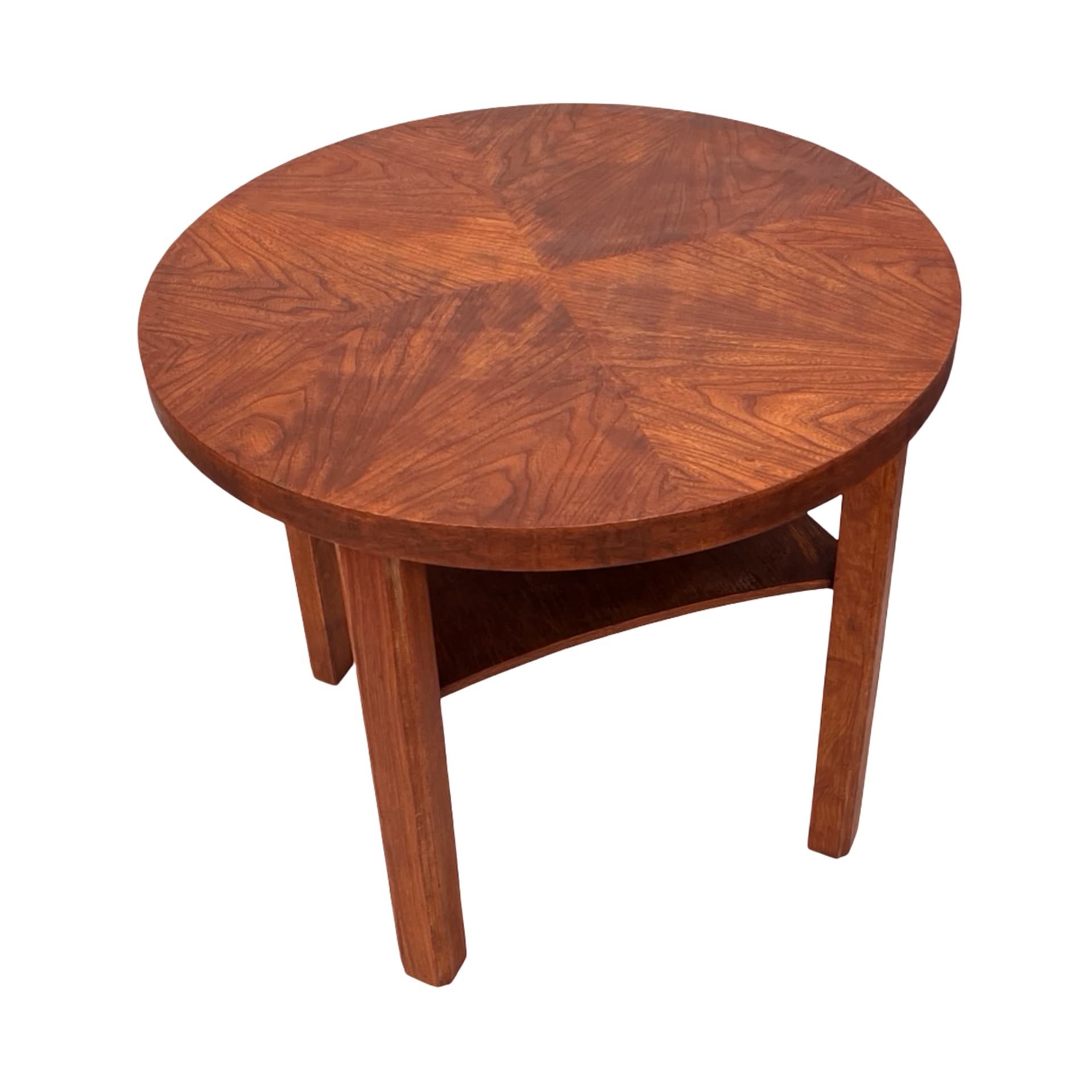 Stolik kawowy okrągły, brązowy, drewno, Niemcy, lata 60. - 210857