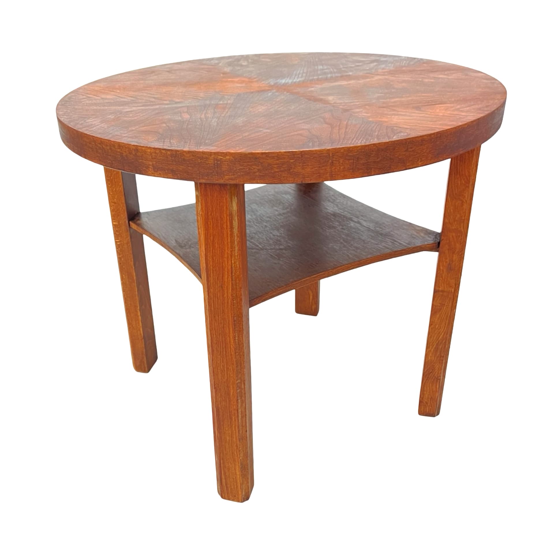 Stolik kawowy okrągły, brązowy, drewno, Niemcy, lata 60. - 210849