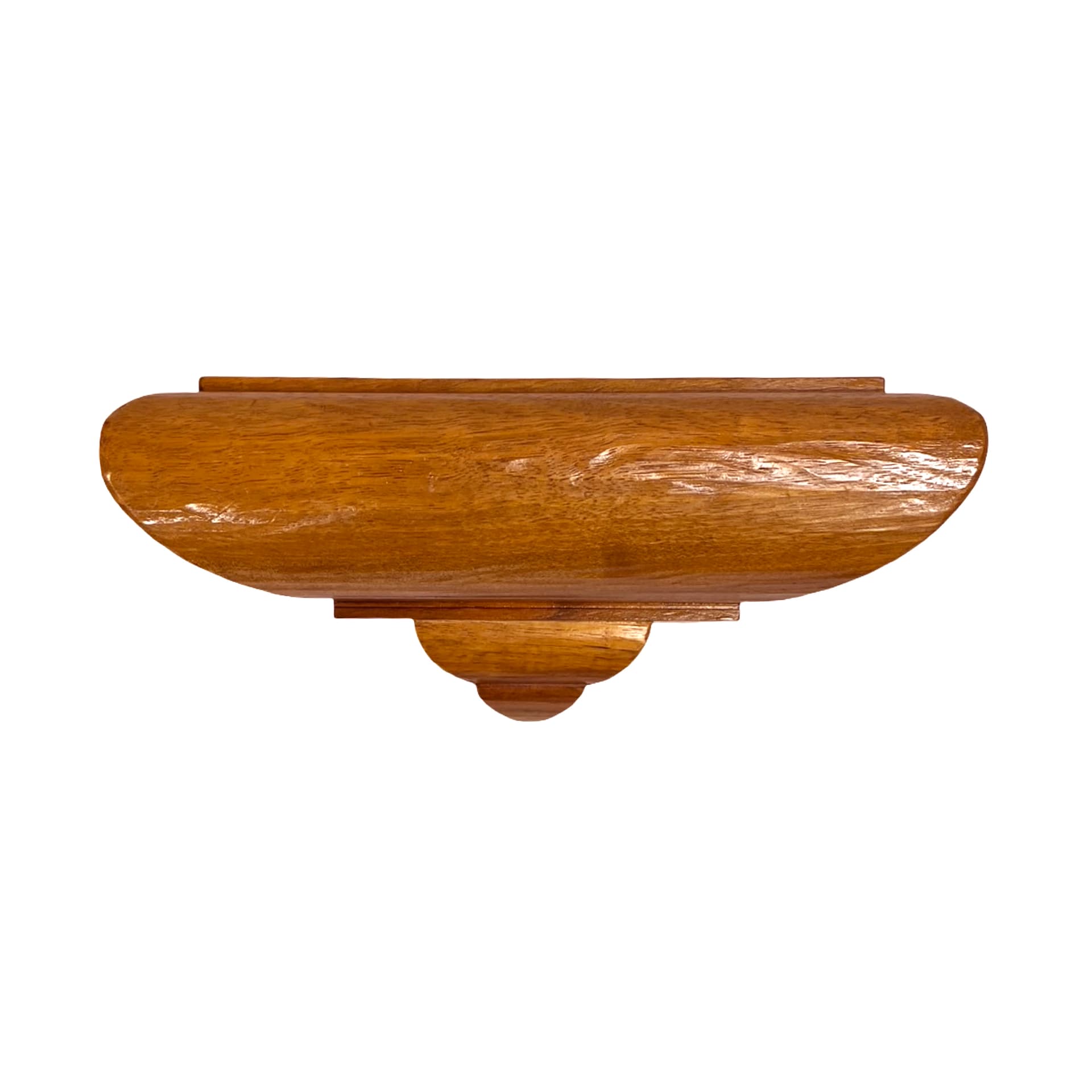 Półka ścienna Art Deco, akacja jasnobrązowa, Francja, lata 30.