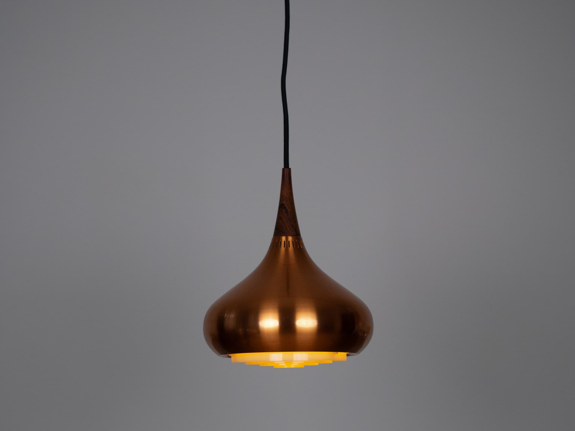 Para lamp wiszących Orient, miedź, proj. J. Hammerborg, Dania, lata 70. - 210888