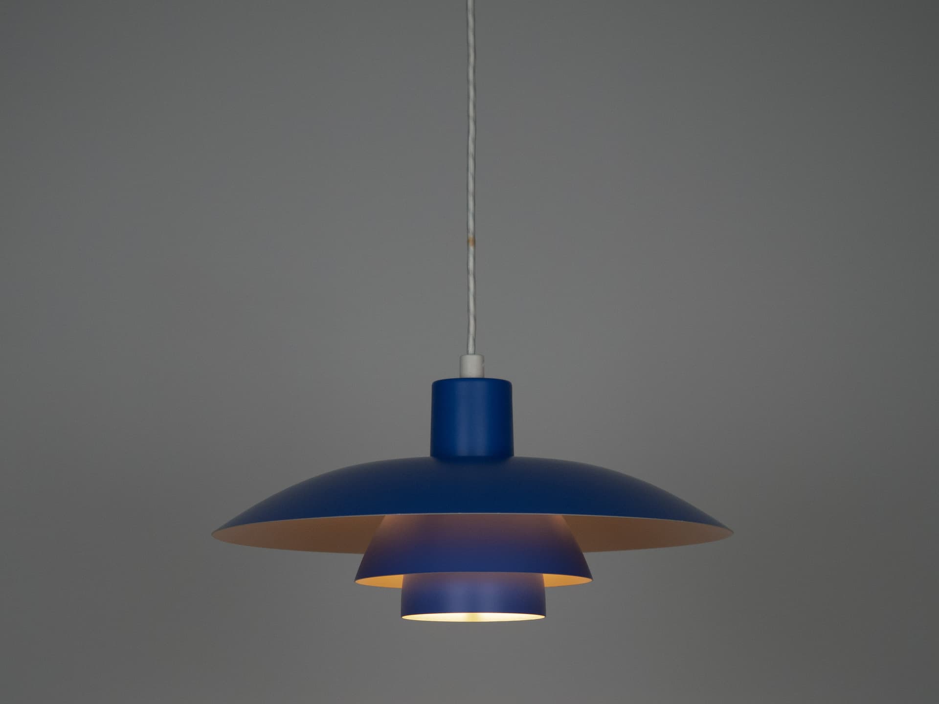 Lampa wisząca PH 4/3, niebieski, metal, proj. P. Henningsen, Louis Poulsen, Dania, lata 60. - 210916