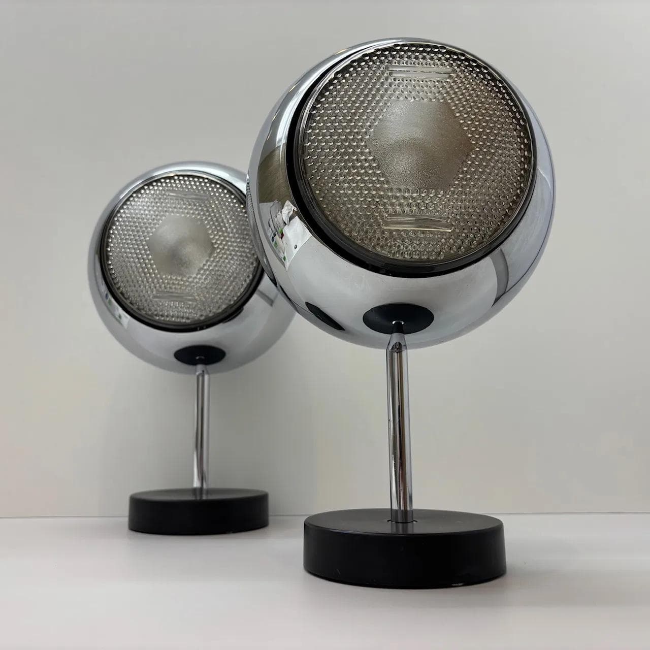 Pair of sconces Space Age, black chrome steel, Staff Leuchten, Germany, 1970s. - 15288