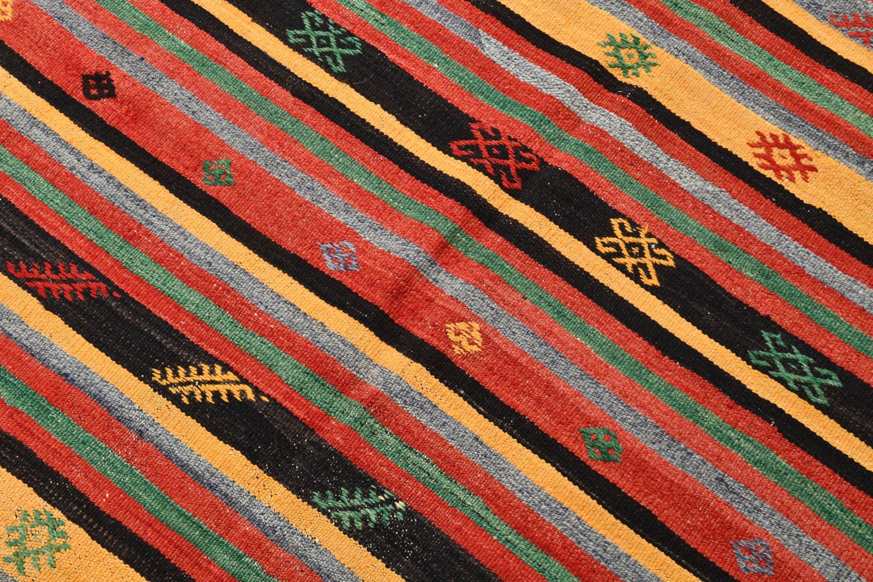 Dywan 279x170 cm, czerwony, brązowy, wełna, Turcja, lata 60. - 211248