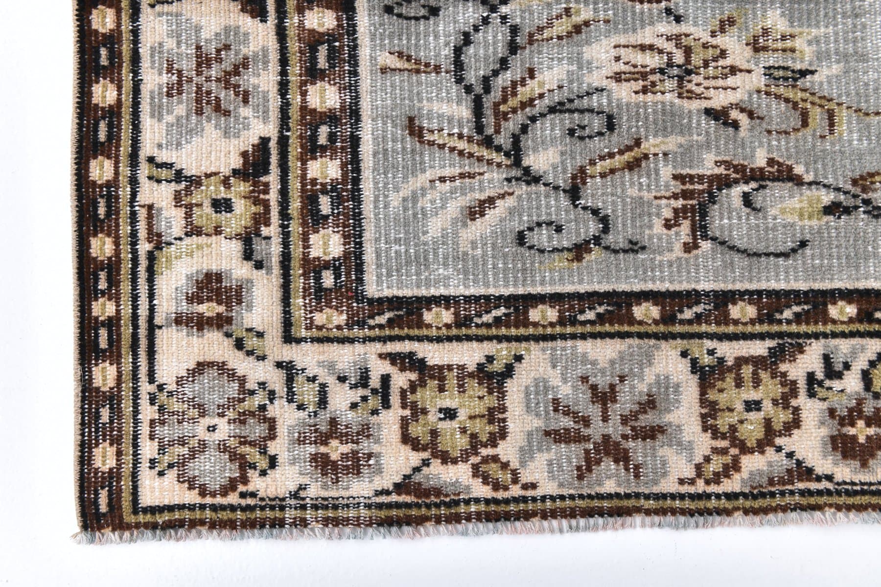 Dywan 166x246 cm, niebieski, brązowy, wełna, Turcja, lata 70. - 211223