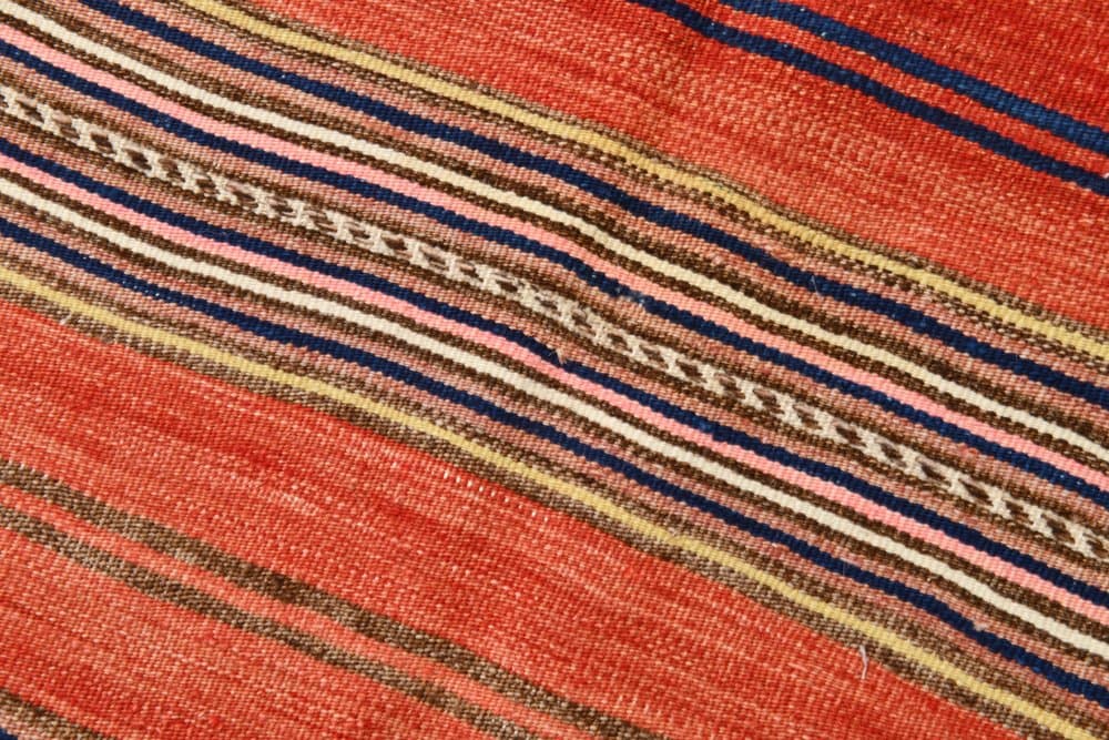 Kilim 162x257 cm, beżowy, czerwony, bawełna, lata 70. - 211202