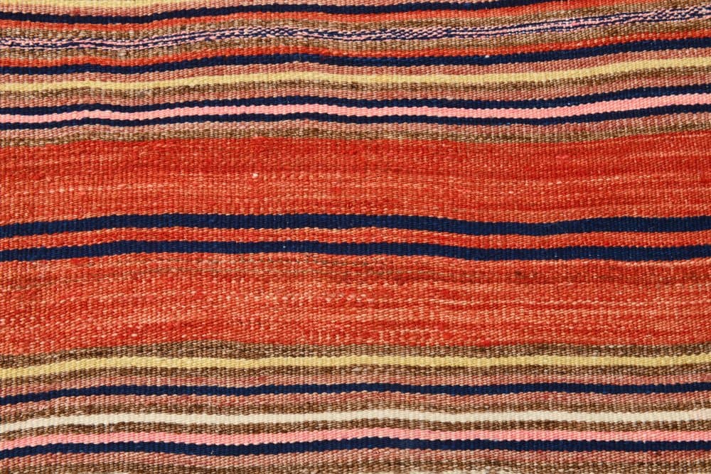 Kilim 162x257 cm, beżowy, czerwony, bawełna, lata 70. - 211203
